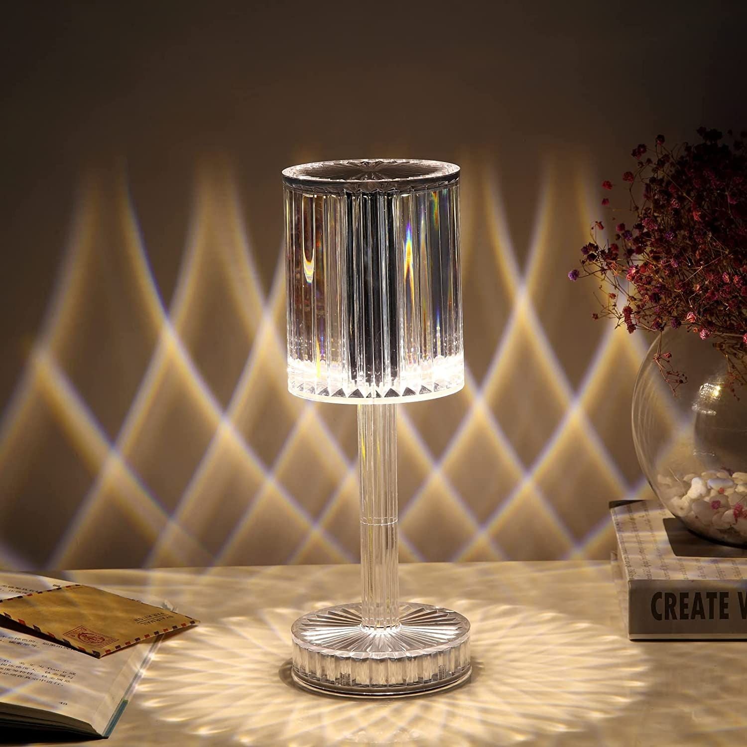 Glass Desk Lamp Modern Crystal Table Lamp