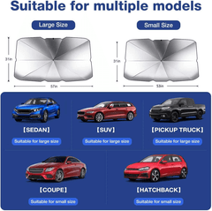 Car Umbrella Sun Shade Cover for Windshield UV Reflecting Foldable Front Car Sunshade Umbrella