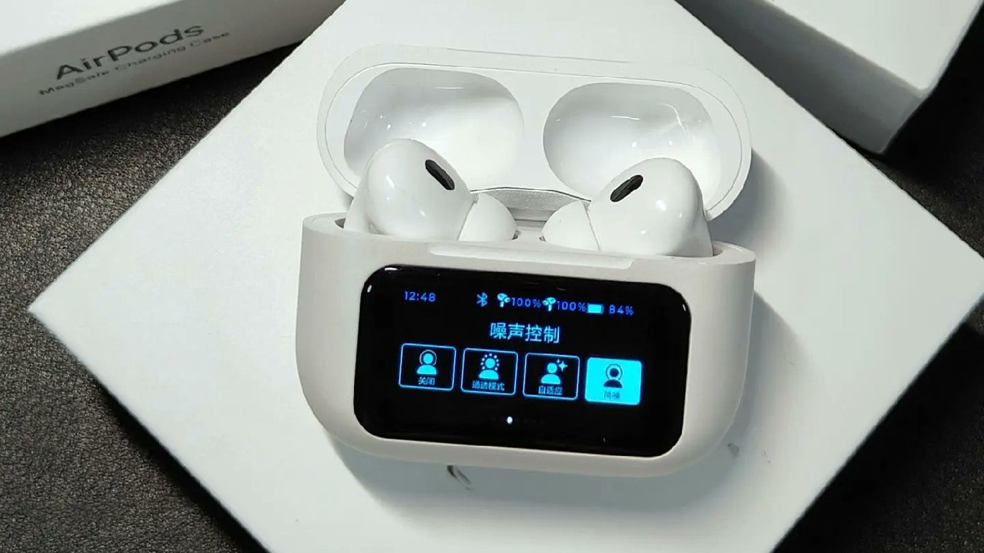 Airpods pro 2 with touch screen case display