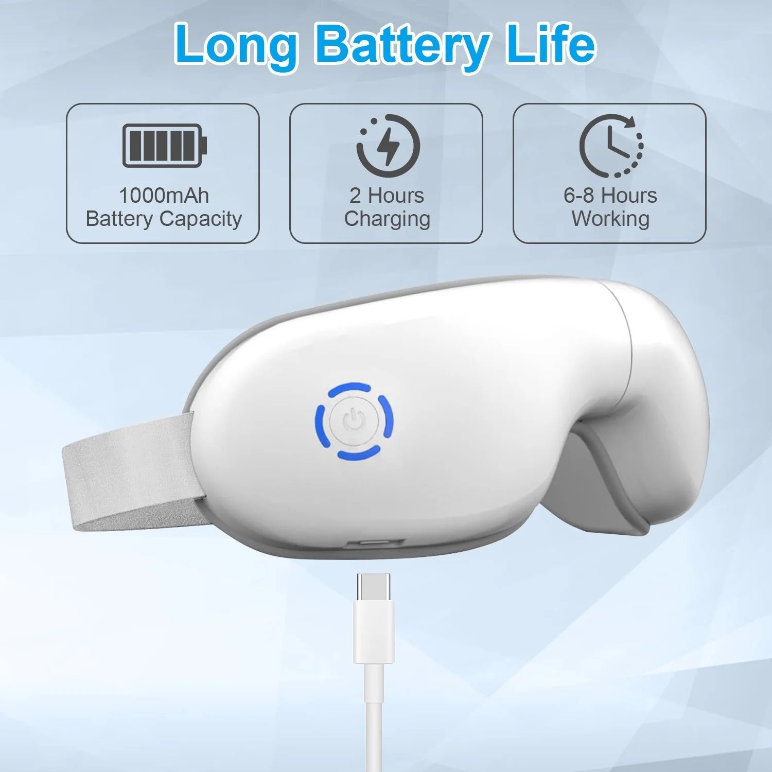 1Pc Eye Massager with Heat, Music & Vibration